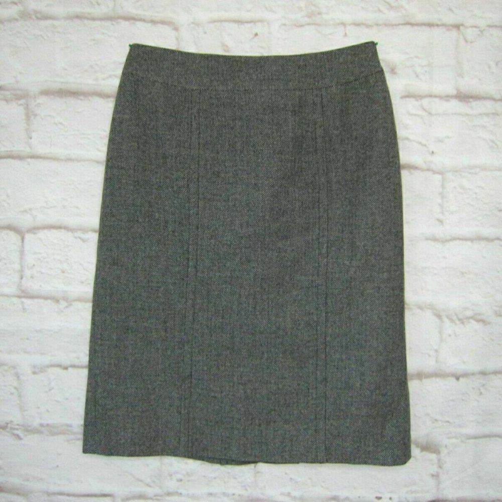 BANANA REPUBLIC womens SIZE 2 Gray Wool Blend Lined Pencil SKIRT EUC